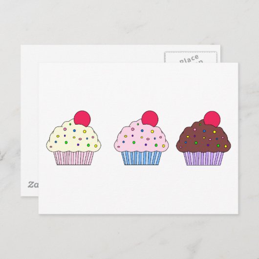 Carte Postale Cupcakes (Devant / Derrière)