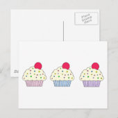 Carte Postale Cupcakes à la vanille (Devant / Derrière)
