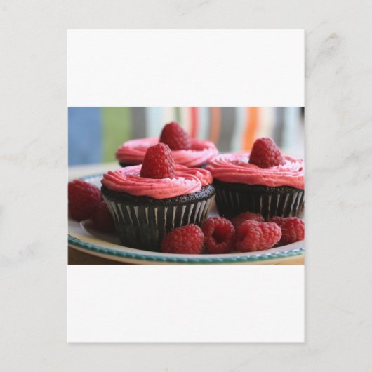 Carte Postale Cupcakes aux framboises (Devant)