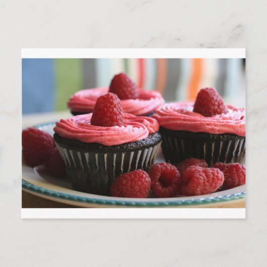 Carte Postale Cupcakes aux framboises (Devant)