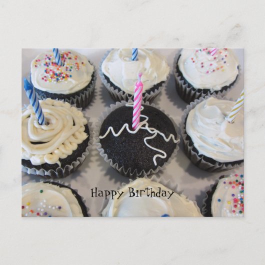 Carte Postale Cupcakes d'anniversaire (Devant)