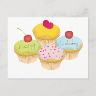 Carte Postale Cupcakes d'anniversaire