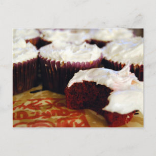 Carte Postale cupcakes en velours rouge