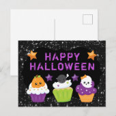 Carte Postale Cupcakes Kawaii Halloween (Devant / Derrière)