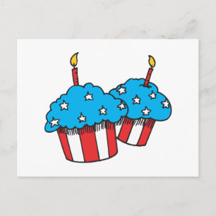 Carte Postale cupcakes patriotiques aux USA