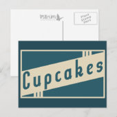 Carte Postale cupcakes rétro (Devant / Derrière)