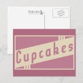 Carte Postale cupcakes rétro (Devant / Derrière)