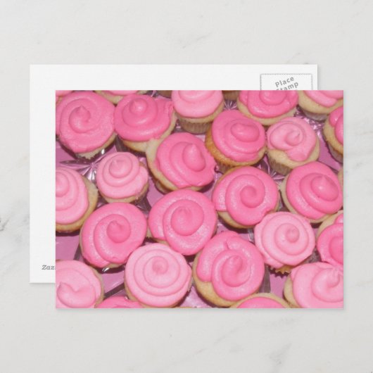 Carte Postale Cupcakes roses (Devant / Derrière)