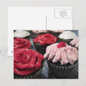 Carte Postale Cupcakes rouge et rose (Devant / Derrière)