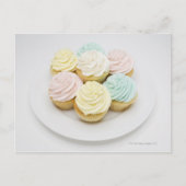 Carte Postale Cupcakes sur plaque blanche (Devant)