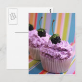 Carte Postale Cupcakes violets (Devant / Derrière)