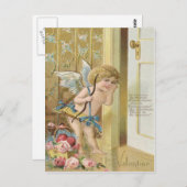 Carte Postale Cupid Bow Arrow Rose Rose (Devant / Derrière)