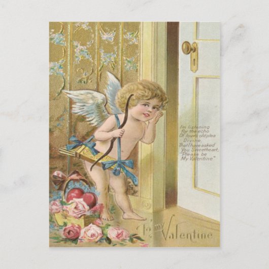 Carte Postale Cupid Bow Arrow Rose Rose (Devant)