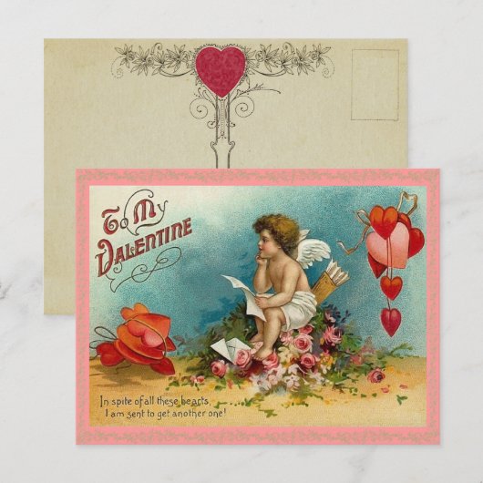 Carte postale Cupid de Saint-Valentin (Devant / Derrière)