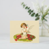 Carte Postale Cupid vintage sur Lily Pad (Debout devant)
