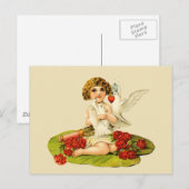 Carte Postale Cupid vintage sur Lily Pad (Devant / Derrière)