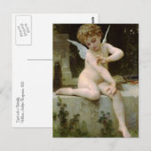 Carte Postale Cupidé avec un papillon (Devant / Derrière)