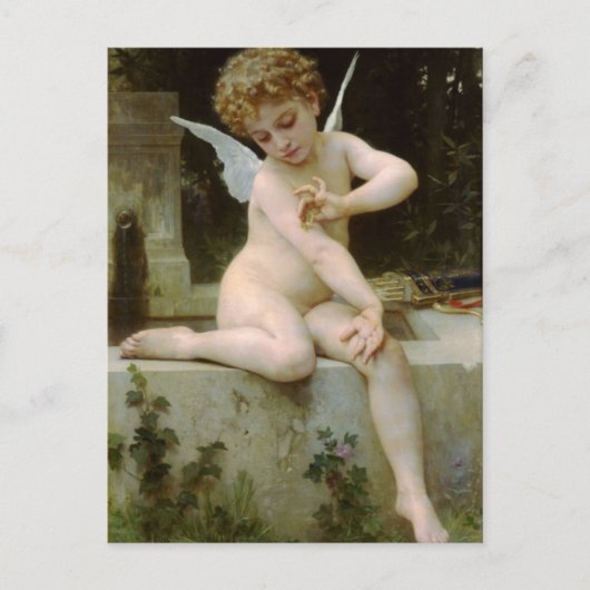 Carte Postale Cupidé avec un papillon (Devant)