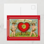 Carte Postale cupide vintage valentine (Devant / Derrière)