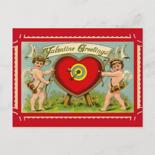 Carte Postale cupide vintage valentine (Devant)