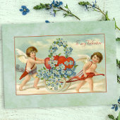 Carte Postale Cupides et Coeurs vintages