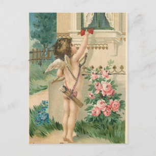 Carte Postale Cupides vintages avec coeur
