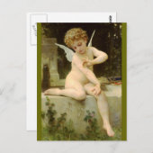 Carte Postale Cupidon avec le papillon - Bouguereau (Devant / Derrière)
