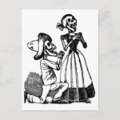 Carte Postale Cupidon Calavera, Skeleton Lovers c. Années 1900 (Devant)