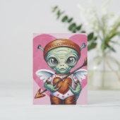 Carte Postale Cupidon de la Saint-Valentin Alien (Debout devant)