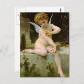 Carte Postale Cupidon et papillon de Bouguereau (Devant / Derrière)