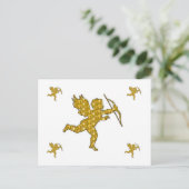 Carte Postale Cupidon Or (Debout devant)