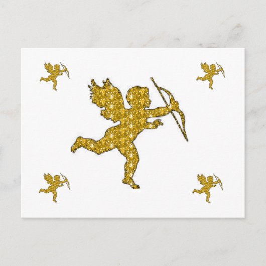 Carte Postale Cupidon Or (Devant)