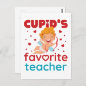 Carte Postale Cupid's Favorite Teacher Cute Valentine's Day (Devant / Derrière)