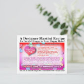 Carte postale Cupid's Kiss Valentine Martini Recet (Debout devant)