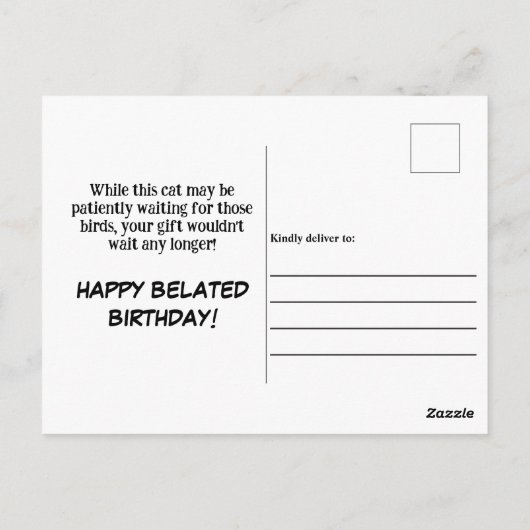 Carte Postale Curieux Chat Vibes Chill Hiver Anniversaire (Dos)