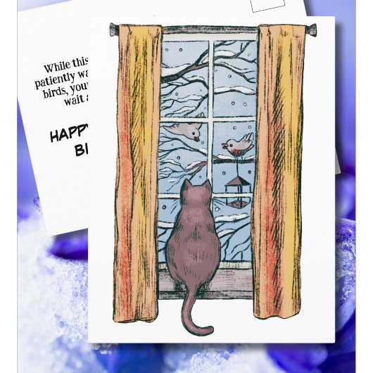 Carte Postale Curieux Chat Vibes Chill Hiver Anniversaire