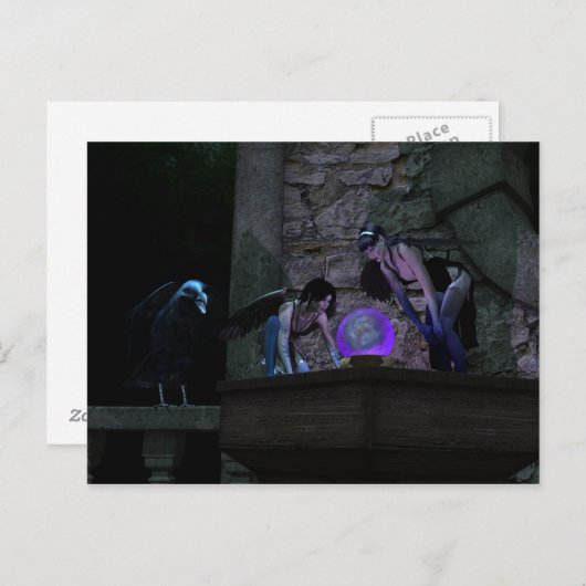 Carte Postale Curieux Crow Féeries (Devant / Derrière)