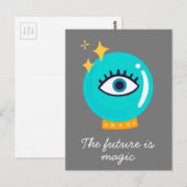 Carte Postale Curieux oeil à bille de cristal magique (Devant / Derrière)