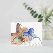 Carte Postale Curiosité luttant est Volant Kitten passé (Debout devant)