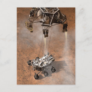 Carte Postale Curiosity Arrivant Sur La Surface Martienne.