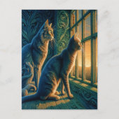 Carte Postale Curious Cats by the Window (Devant)