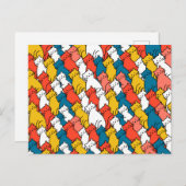 Carte Postale Curious Cats coloré (Devant / Derrière)