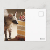 Carte Postale Curious Hyena & Cake Postcard (Dos)