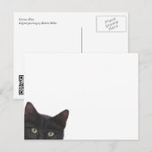 Carte Postale Curious Kitty peinture numérique (Devant / Derrière)