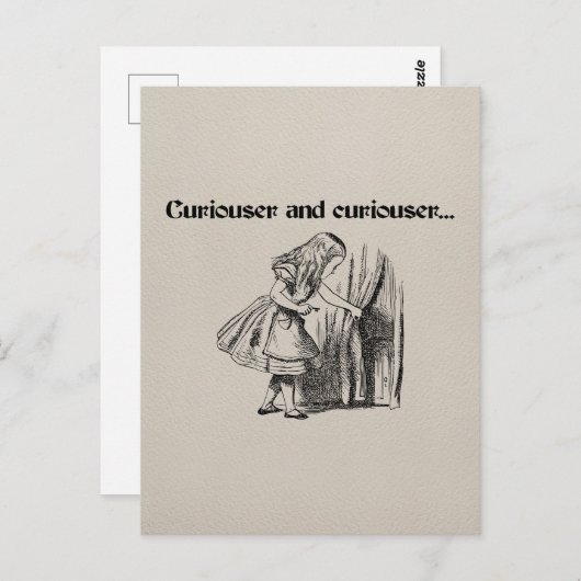 Carte Postale Curiouser et Curiouser Alice avec clé (Devant / Derrière)
