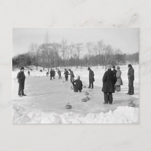 Carte Postale Curling à Central Park, 1906 (Devant)