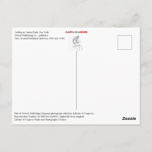 Carte Postale Curling à Central Park, New York (Dos)