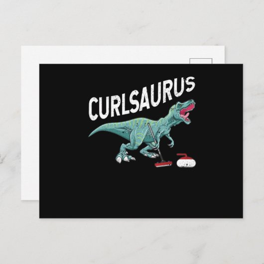 Carte Postale Curlsaurus Curling Saurus Dinosaure Curling Fer (Devant / Derrière)