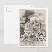 Carte Postale Currier & Ives Cat Serenade (Devant / Derrière)