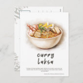 Carte postale Curry Laksa Malaysia (Devant / Derrière)